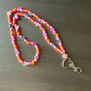 Beaded teacher key lanyard